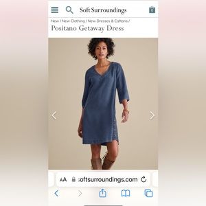 Soft Surroundings Denim Blue Positano Dress Size Small